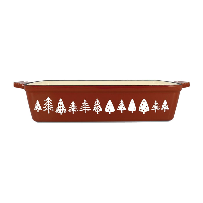 Plat à four 39,5x23,5cm en fonte avec décor brique  MONTAGNE