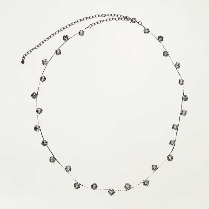 Oltre - Belt with metal chain and stones - Gris