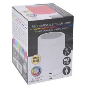 Well Home Lámpara Táctil Recargable con Cambio de Color Ø9,5x11,5cm