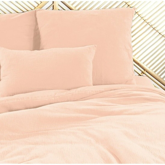 Parure housse de couette 3PCS en Gaze de coton 57 fils - PÊCHE