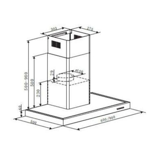 Hotte décorative murale BRANDT BHB6601X