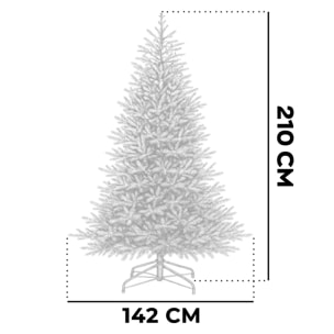 Amstel - Albero di Natale effetto realistico in PE e PVC ø142x210H, 1910 Punte