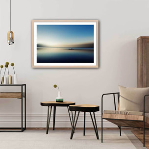 Poster glacis boat Affiche + cadre en bois - Chêne