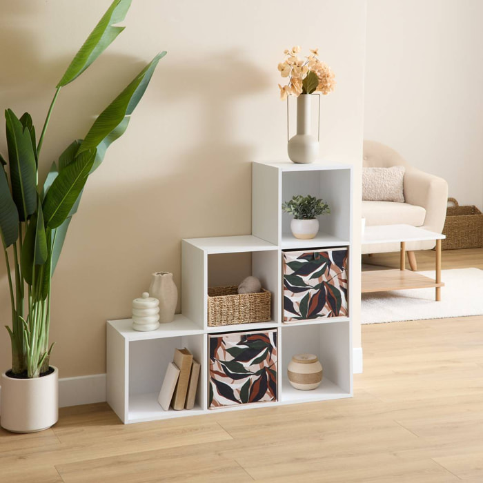 Étagère Mix'N Modul 6 cases escalier 32x102cm blanc
