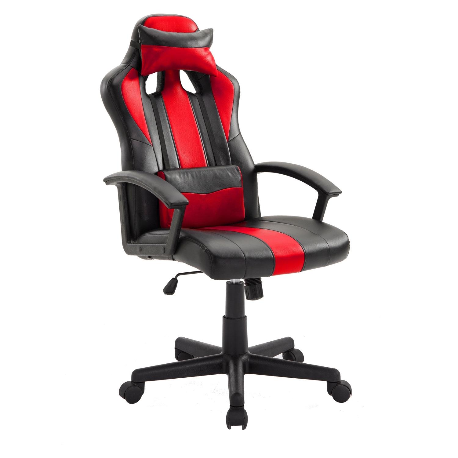 Fauteuil de bureau gamer noir et rouge CRASH