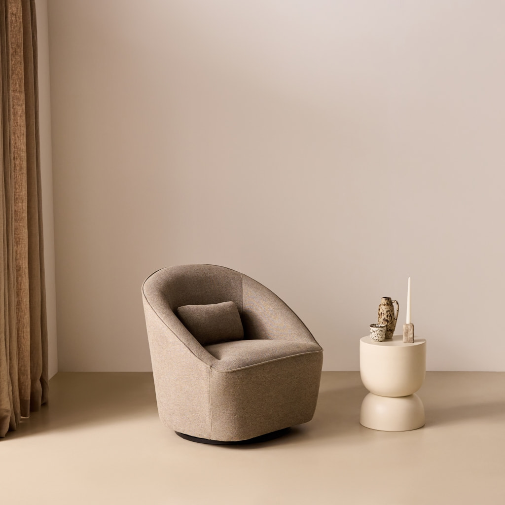 Fauteuil pivotant 360 avec coussin tissu LANA