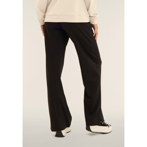 Tuta con zip e collo alto, pantaloni wide leg