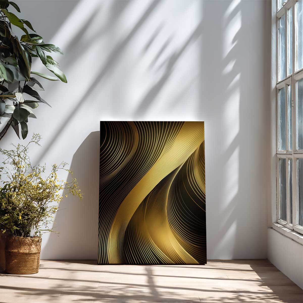 Tableau lignes dorées élégantes Toile imprimée