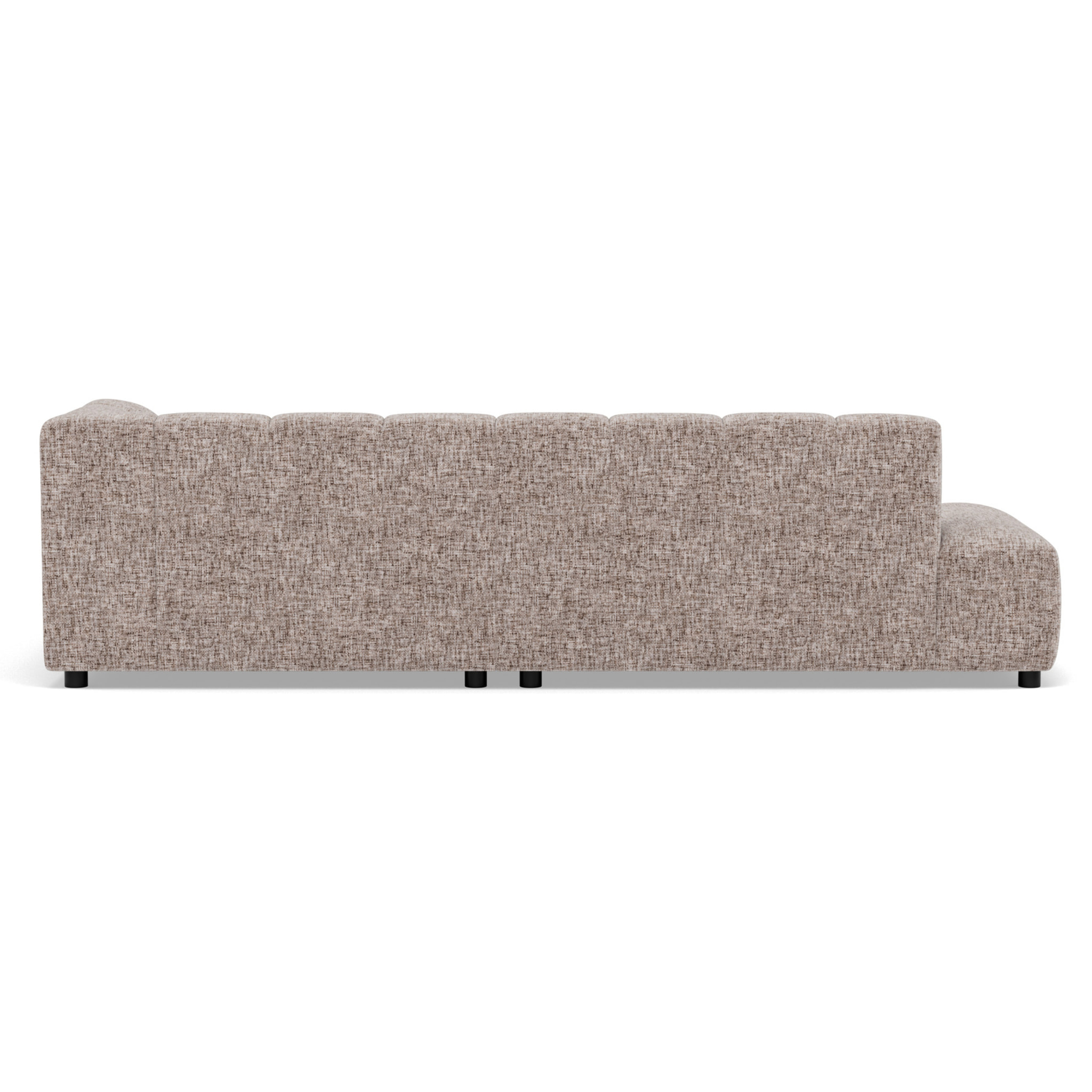Curtis - canapé d'angle droit 4 places sans accoudoir en tissu texturé - Taupe