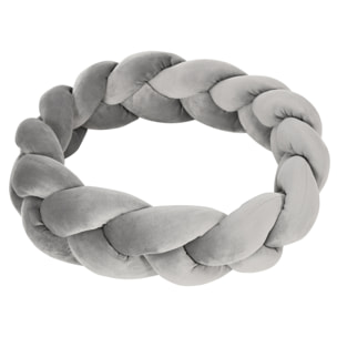 Cama para Perros Pequeños Antiestrés Cama para Gatos Lavable Cama para Mascotas Redondo con Cojín Independiente y Cuerda de Algodón 55x55x14 cm Gris