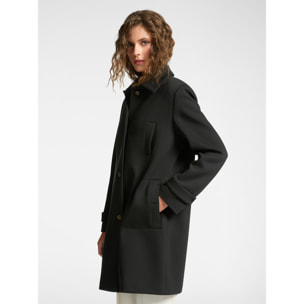 Elena Mirò - Cappotto in tessuto scuba con colletto - Nero