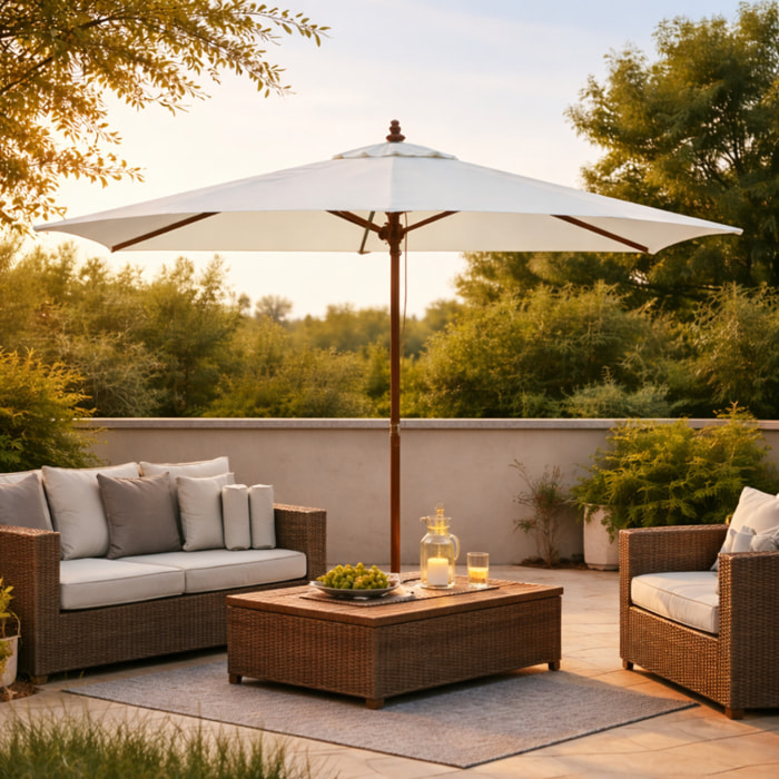 Parasol ecru rectangle 2,97 x 1,91 m PARMA