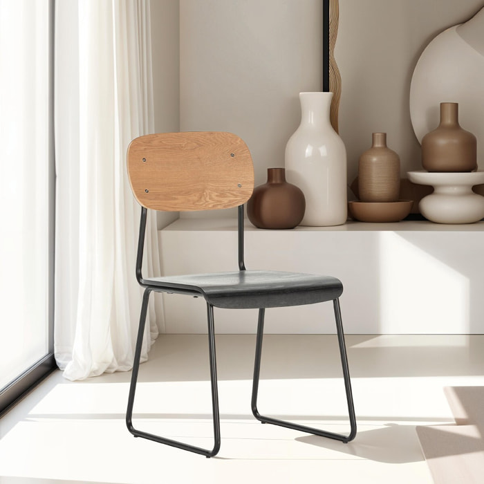 Lot de 2 chaises effet bois - EKEN