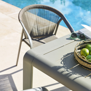 Table de jardin "Domilly" café 10 places en aluminium