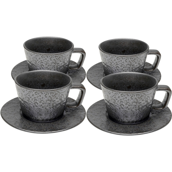 Tasses à espresso Cosmos noires set de 4 Kare Design