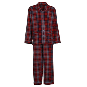 PIGIAMA UOMO uomo flanella invernale quadro rosso blu e bianco