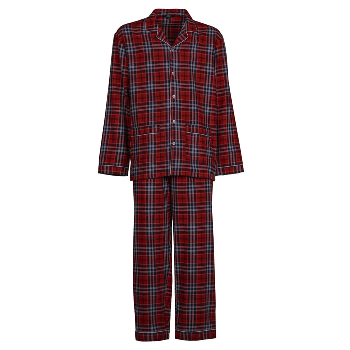 PIGIAMA UOMO uomo flanella invernale quadro rosso blu e bianco
