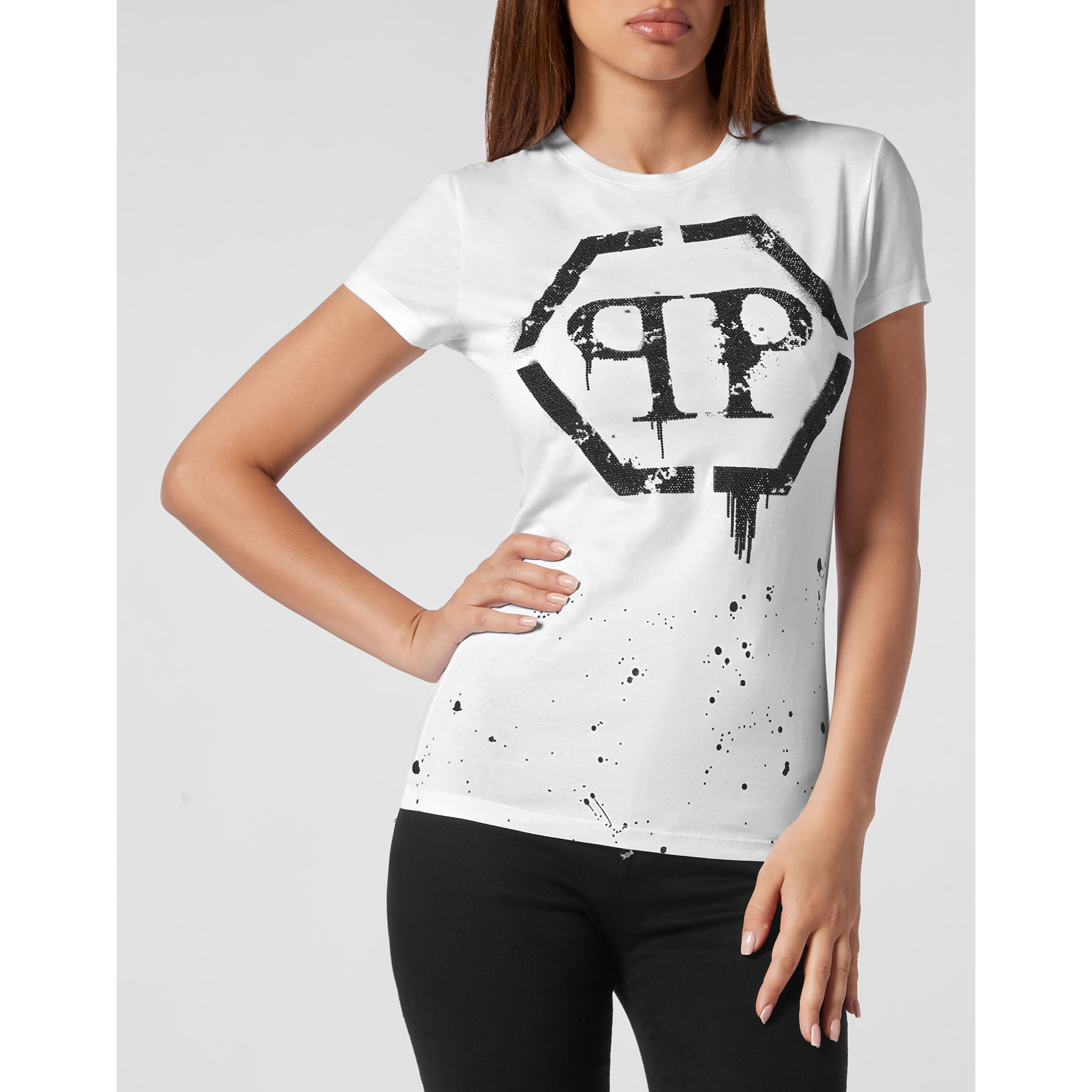PHILIPP PLEIN T-Shirt Round Neck HEXAGON