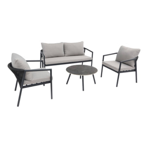 Salon de jardin aluminium et cordes 4 places KORAVA