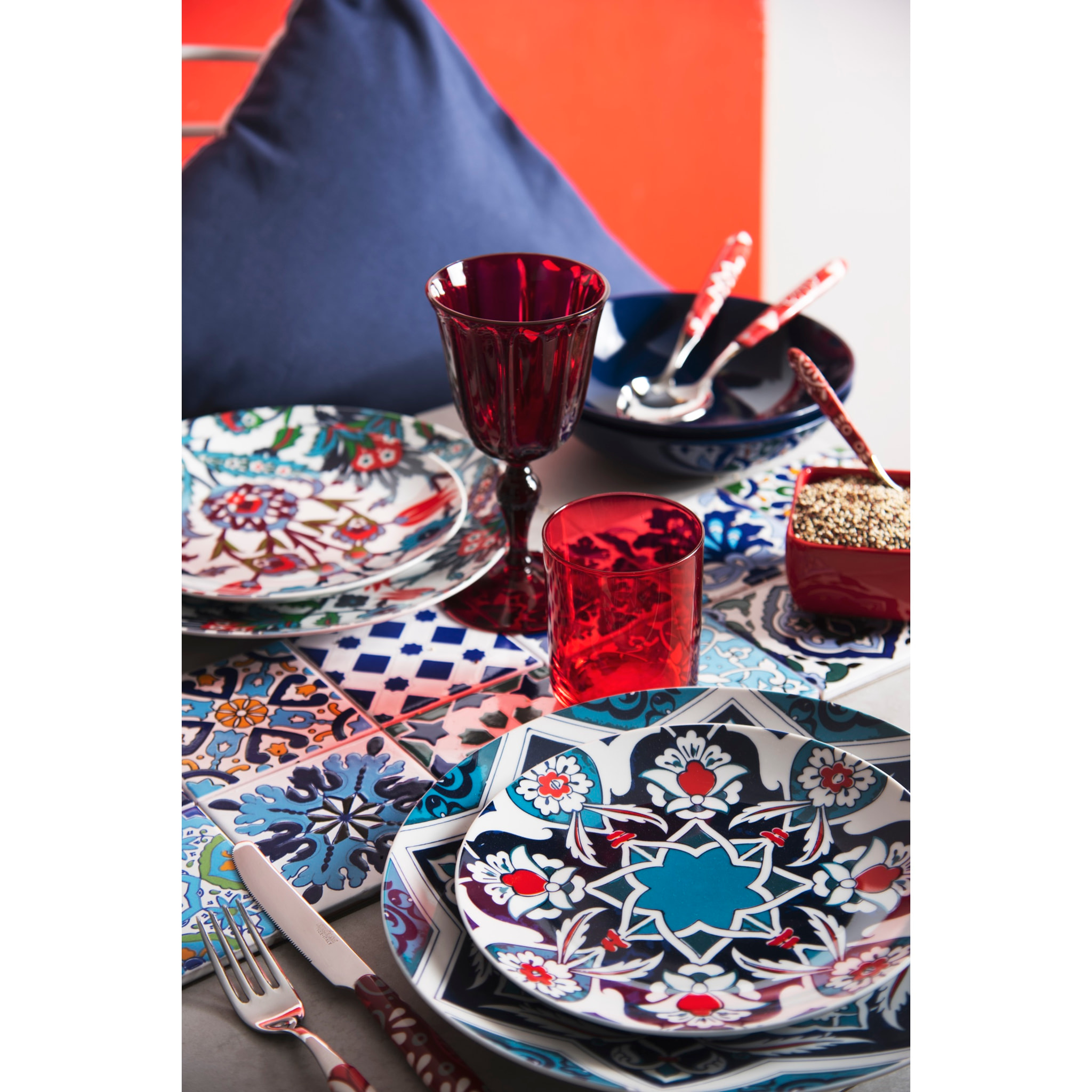 Service de table 18 pièces Excelsa – Topkapi, Porcelaine Bleu