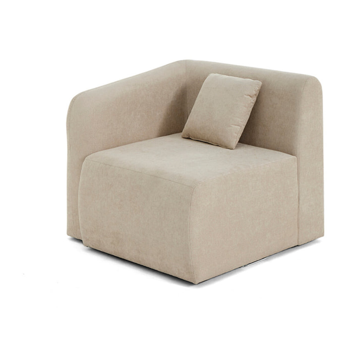 Ikare - module d'assise d'angle gauche - en tissu - Beige