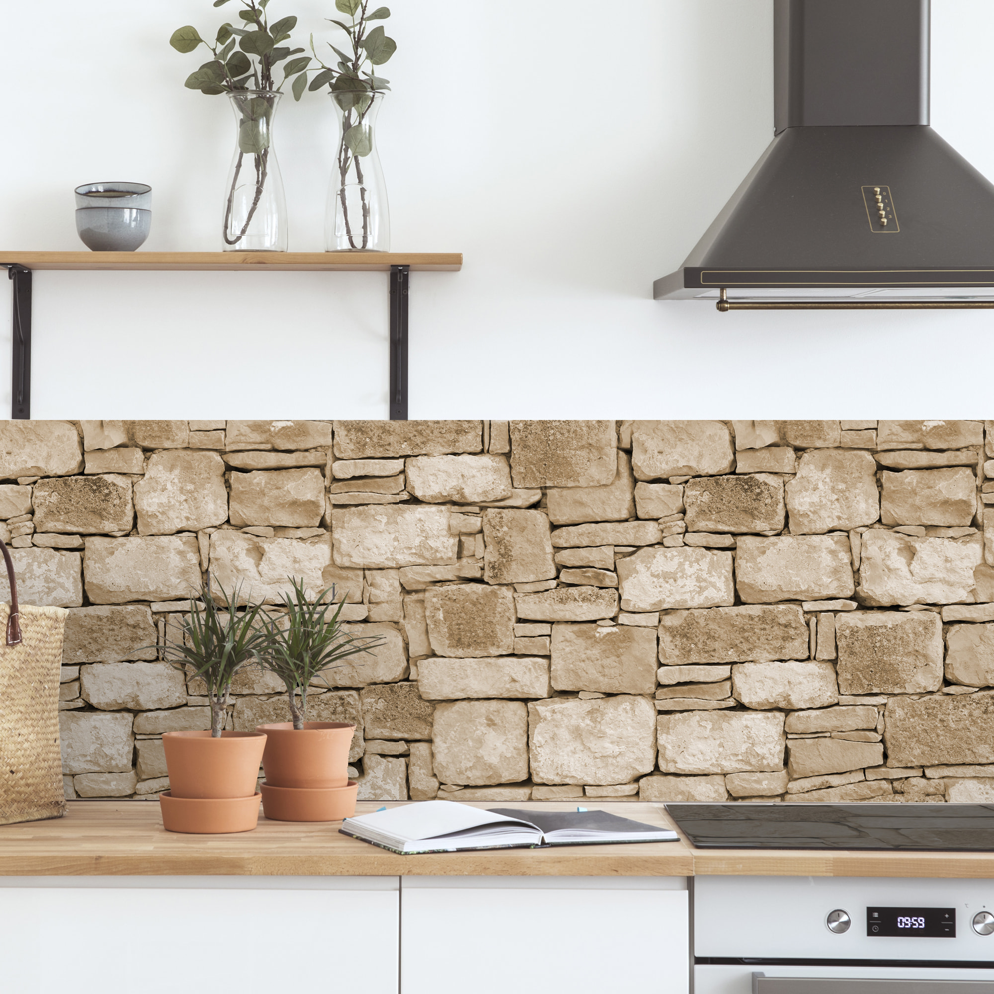 Stickers adhesivos de CERAMIKO - Piedra Seca Sepia Infinita 66x200