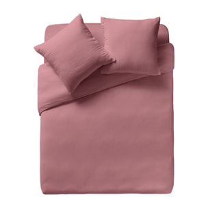 Parure de lit Housse de couette + Taie carrée en gaze de coton lavée, TENDRESSE, Rose Canyon
