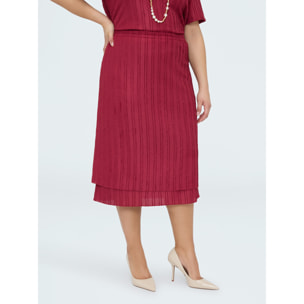 Fiorella Rubino - Falda de punto acanalado - Burgundy