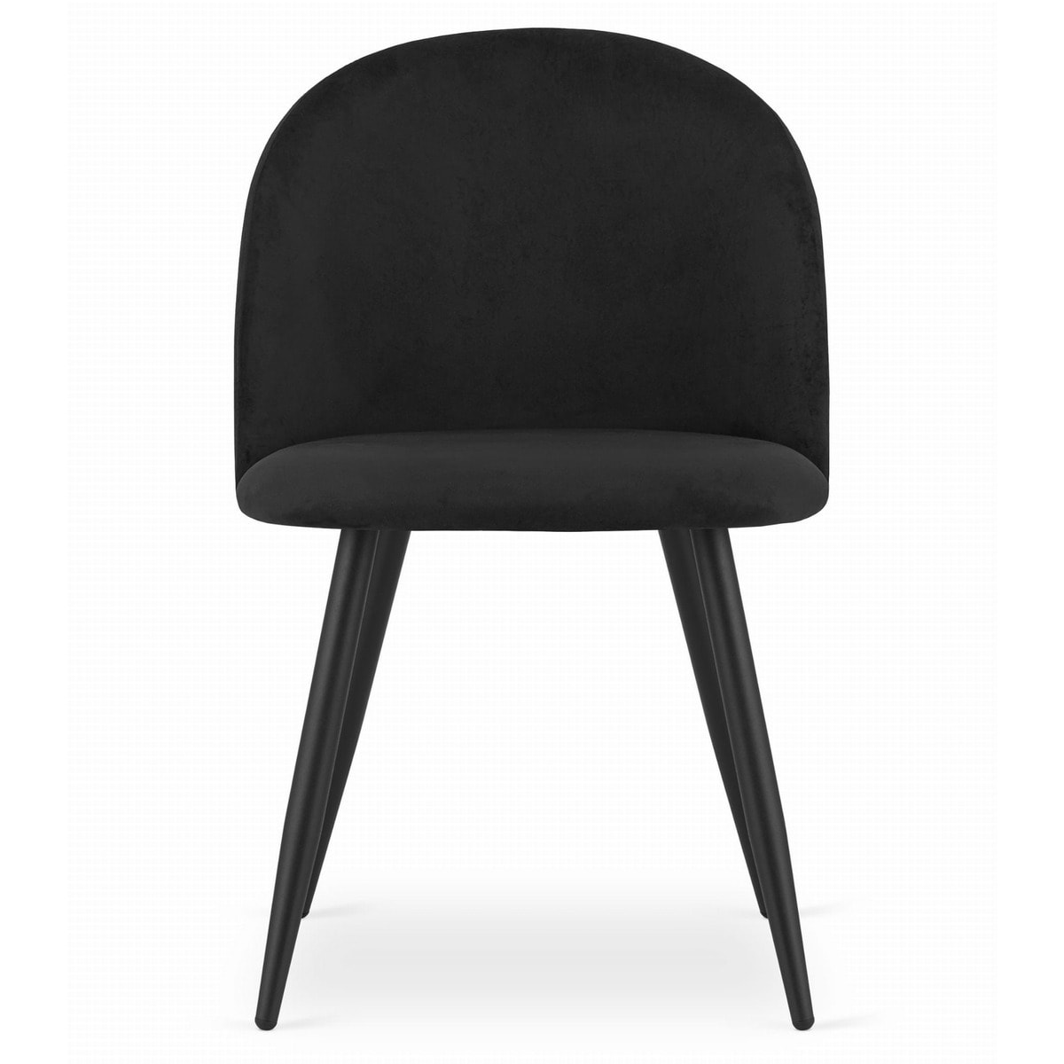 Sedia di design Bello in velluto nero con gambe in metallo