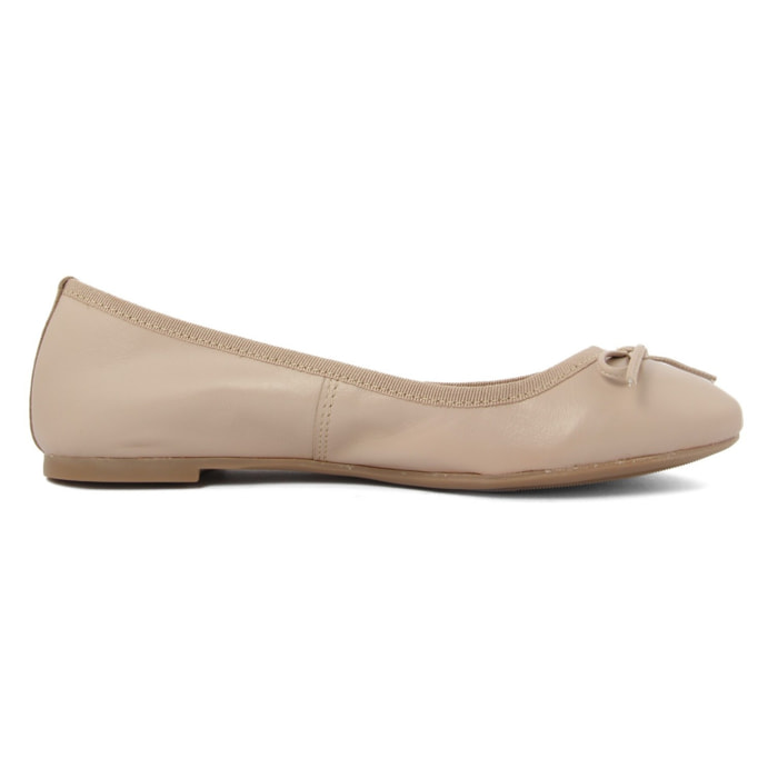 Ballerine Donna In Pelle Colore Beige-