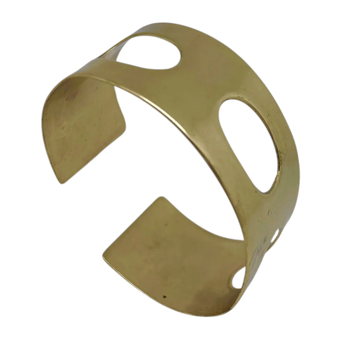 Brazalete pulsera ancha latón Elipse dorado chapado Gloria Mago design