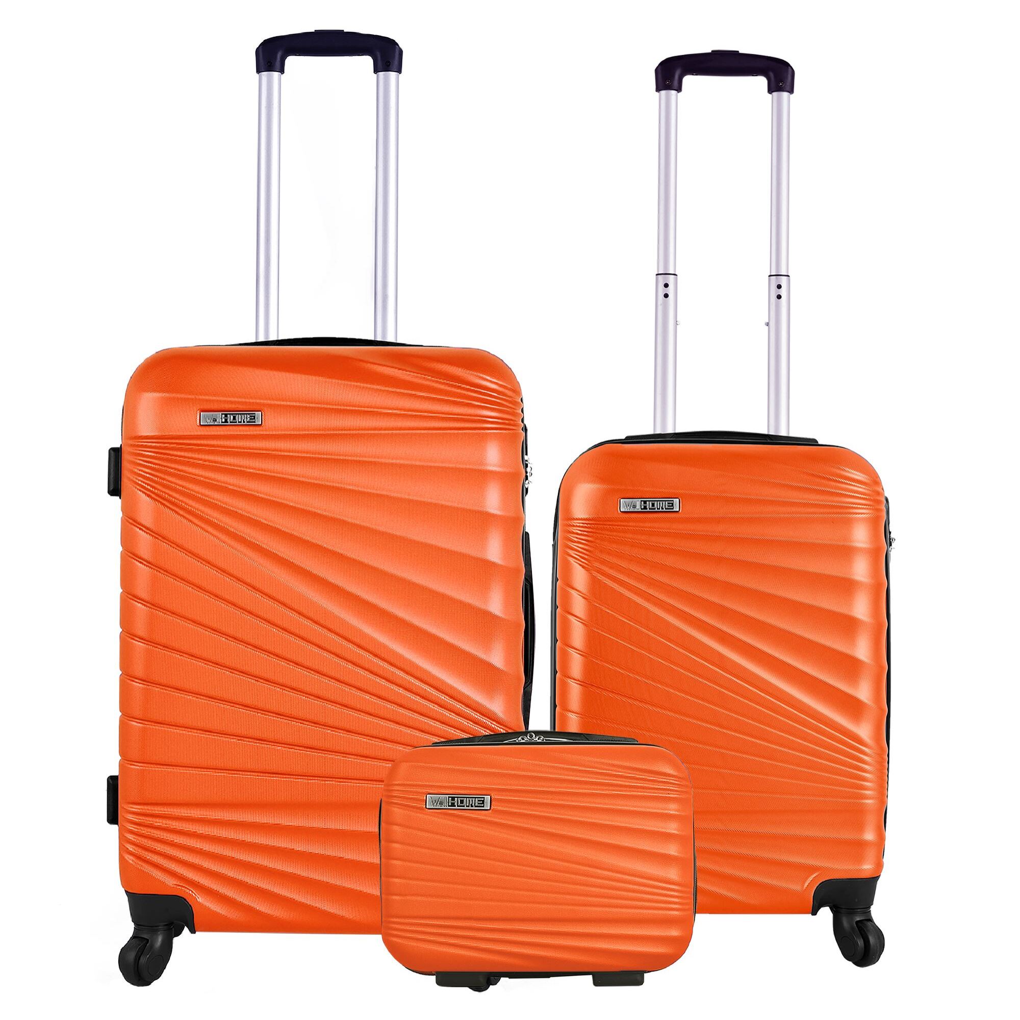 Juego de maletas rígidas 3 piezas en turquesa coral naranja