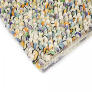 Tapis salon et chambre tissé en laine motif faux uni ULGU