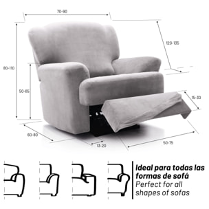 Funda TERCIOPELO ANTIMANCHAS Multi elástica para RELAX modelo VERONICA