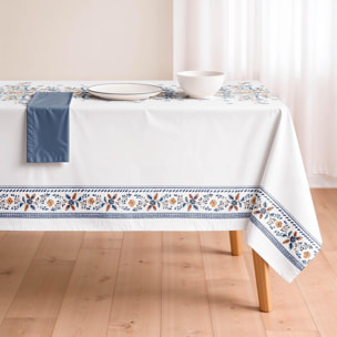 Nappe imprimée anti-tâches IONA BLEU