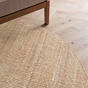 Tapis rond, forme ronde, motif uni, tissé à la main, sum