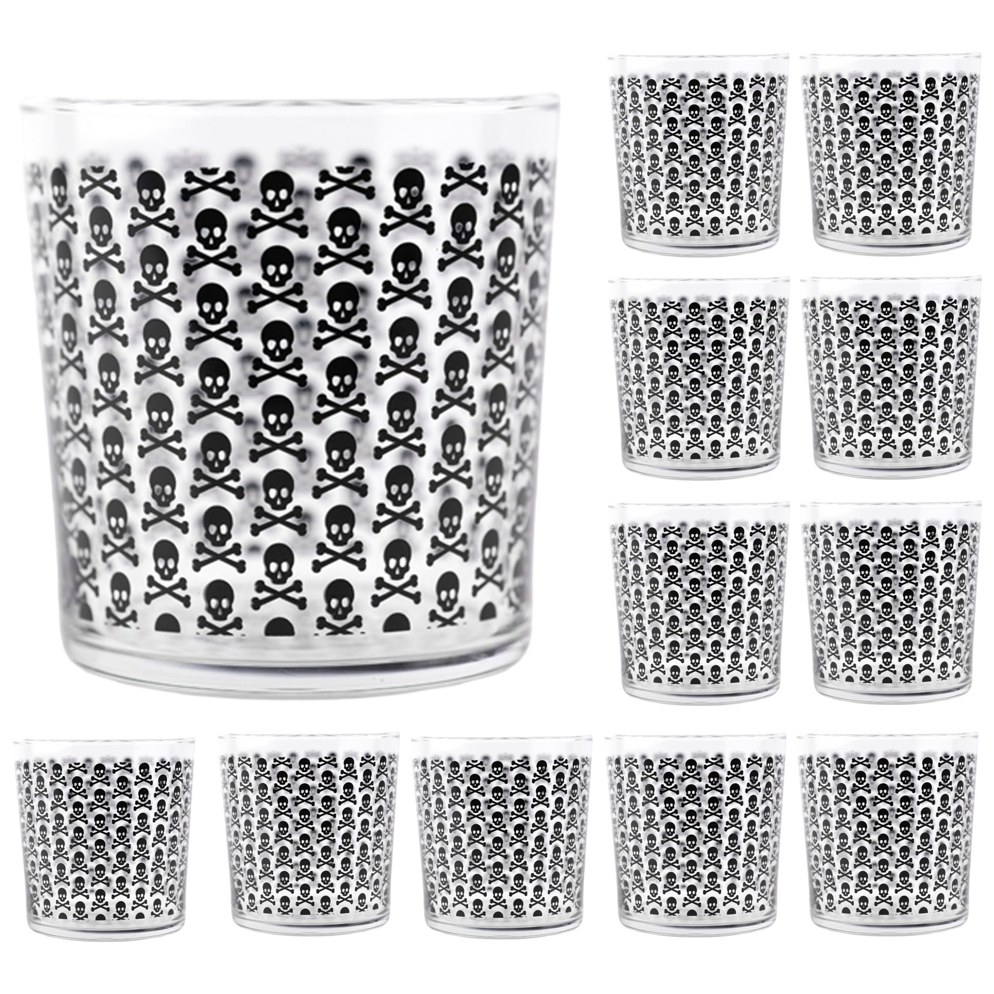 Set de 12 vasos de agua calavera 35cl scalpers home