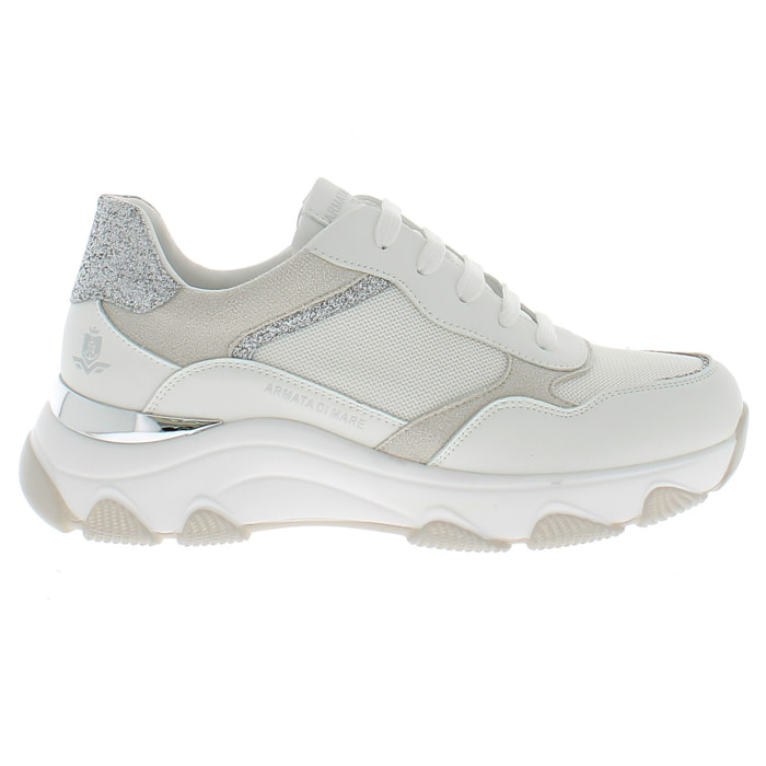 Armata di Mare Scarpe Donna Sneakers Casual con Soletta in Memory Foam AMD S61H05 White Lt Grey