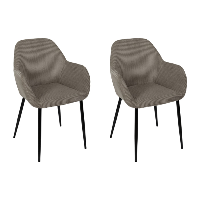 Fauteuil Cotele Scott Taupe - Lot De 2