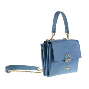 Borsa a spalla da donna Made in Italy - Modello Solara Lux - 100% pelle - 21.0 x 16.0 x 6.5 cm