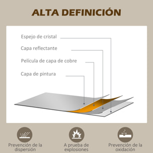 Espejo Decorativo de Pared 65x110 cm Espejo de Ventana de Metal para Salón Dormitorio Entrada Estilo Moderno Negro