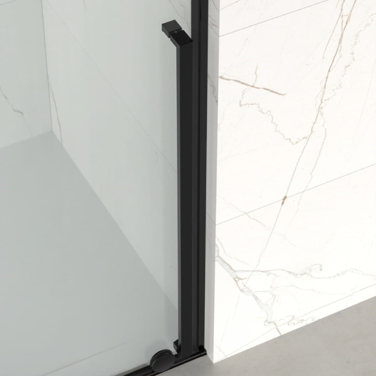 X-MOTION 140x200cm Paroi en verre coulissante Crystal Glass® 8 mm anticalcaire, avec bras et profilés Noir mat (SATBWIXM140C)