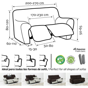Funda Súper Elástica para SOFÁ con pies RELAX modelo HELENA