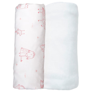 Lot de 2 draps housses jersey