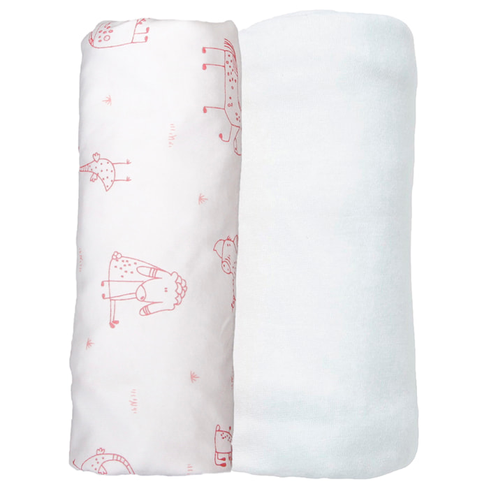 Lot de 2 draps housses jersey