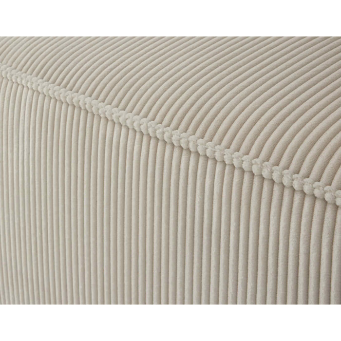 Arty - module d'assise gauche - en velours côtelé - Beige