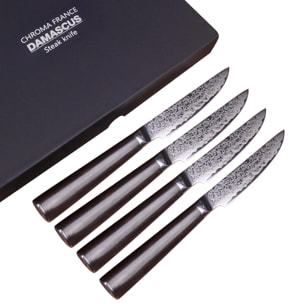 Coffret 4 couteaux à steak damas 64 couches