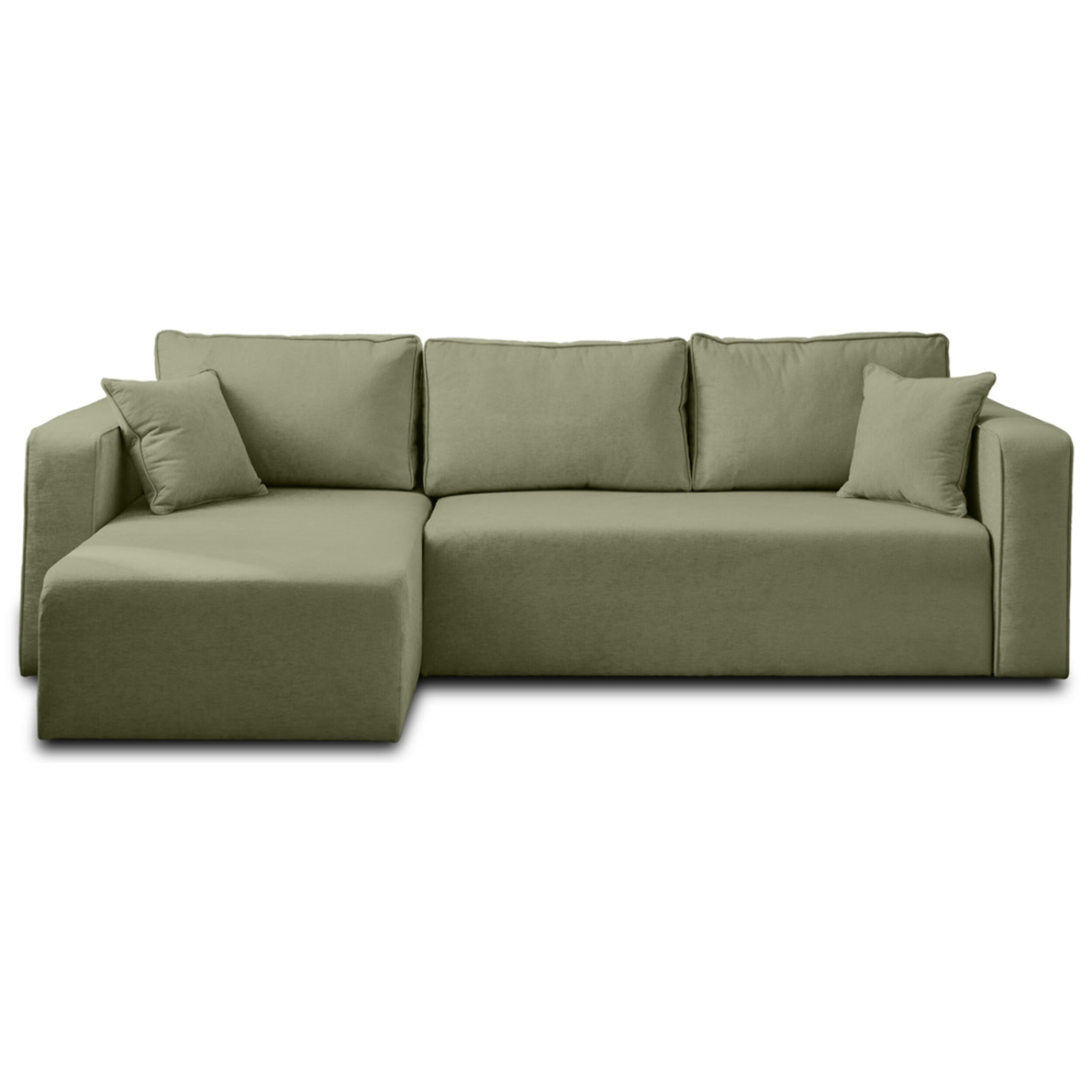 Topaze - canapé d'angle réversible - 4 places - convertible avec coffre - en tissu - Vert