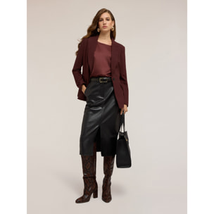 Motivi - Blazer monopetto misto viscosa - Marrone