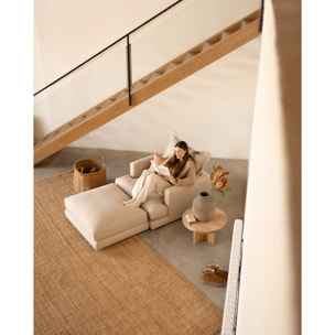 Pouf ton beige de 96x80cm Hauteur: 40 Longueur: 96 Largeur: 80